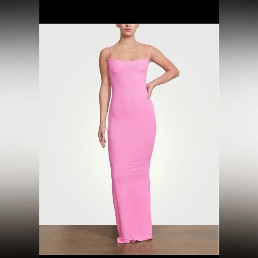 Skims Bubblegum pink soft lounge dress - Picture 3 of 3
